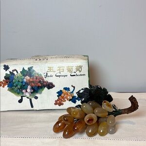 Vintage Jade Orange and Yellow Grape Cluster - Made in Beijing China MidCentury